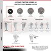 Service Caster 3 Inch Soft Rubber Wheel Swivel Top Plate Caster Set with 2 Brake 2 Rigid SCC SCC-20S314-SRS-TLB-TP2-2-R-2